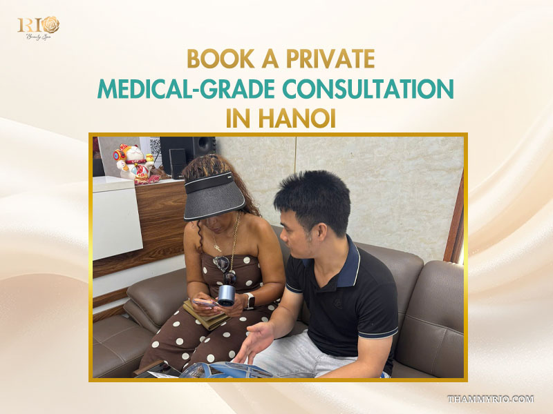 Private medical grade consultation for nipple laser hair removal at Rio Beauty Spa in Hanoi.