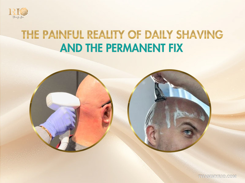 Comparison between daily shaving and scalp laser hair removal at Rio Beauty Clinic.