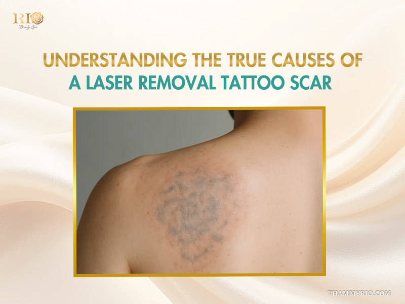 Identifying causes of skin damage for scarred tattoo removal at Rio Beauty Clinic.