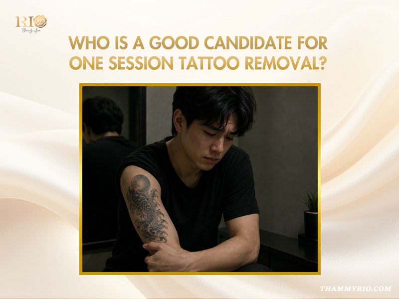 Expert tattoo removal after 1 session using Rio Laser Ultra Series.