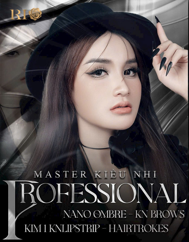 Master Artist Kiều Nhi, a leading PMU trainer with over 15 years of experience in advanced permanent makeup education at Rio Beauty Clinic.