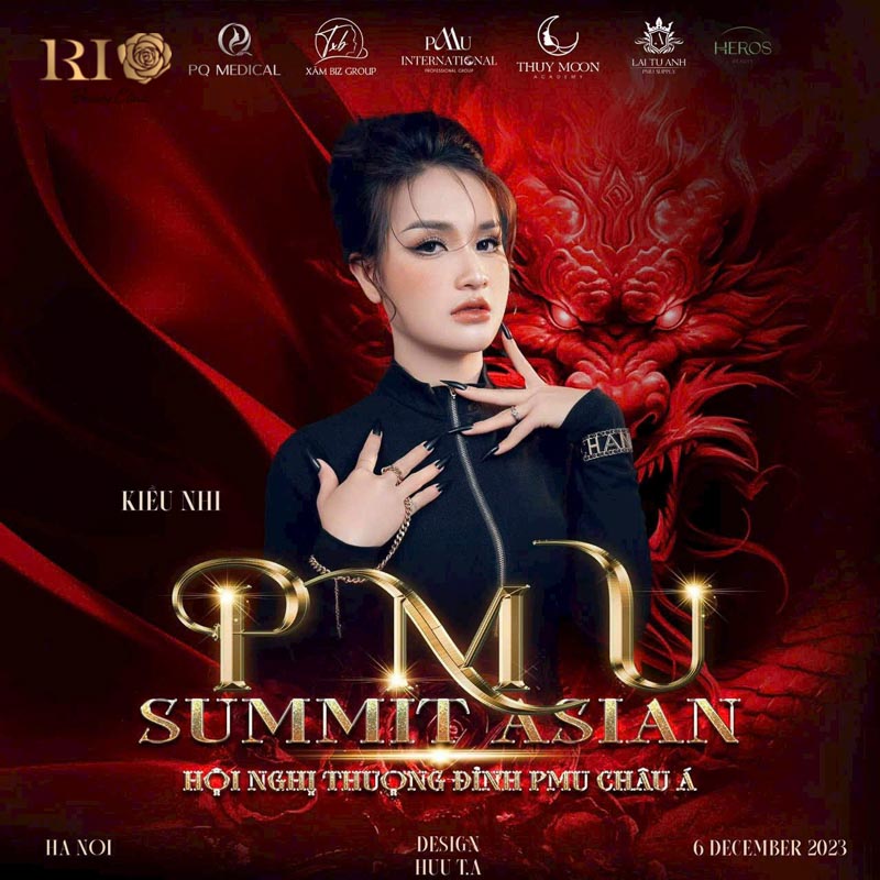 Chuyên gia Kiều Nhi được mời làm ban giám khảo cuộc thi PMU Summit Asian 2023 về phun xăm thẩm mỹ