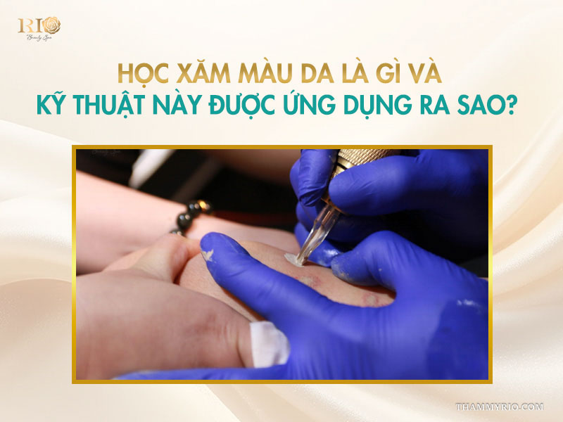 Cận cảnh kỹ thuật xăm màu da che sẹo và khuyết điểm bằng máy xăm chuyên dụng tại Thẩm mỹ Rio