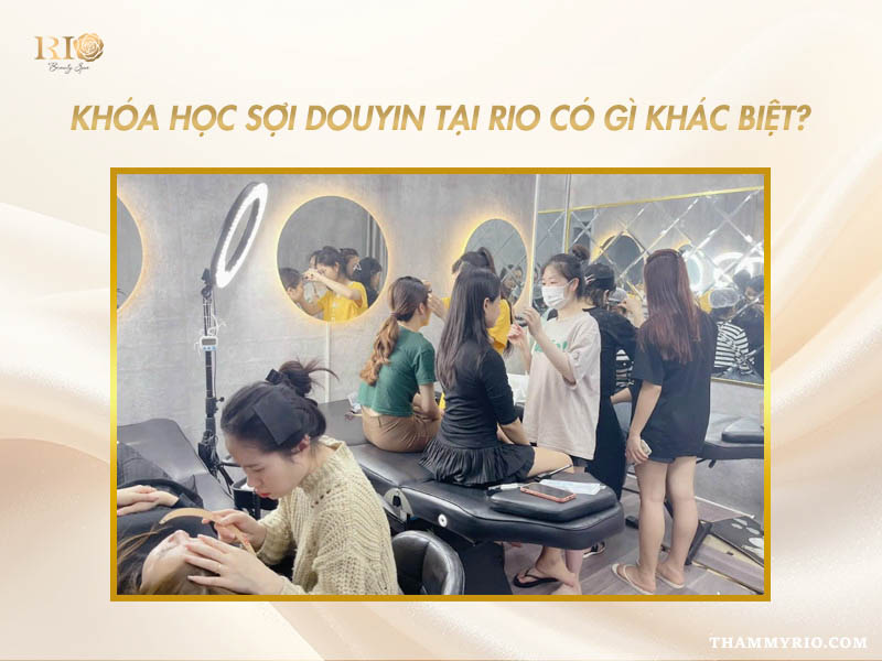 Không gian thực hành đông đúc trong lớp học xăm sợi Douyin tại Rio