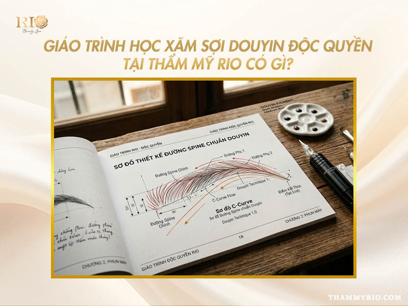 Giáo trình học xăm sợi Douyin độc quyền thiết kế sơ đồ đường spine chuẩn tại Rio