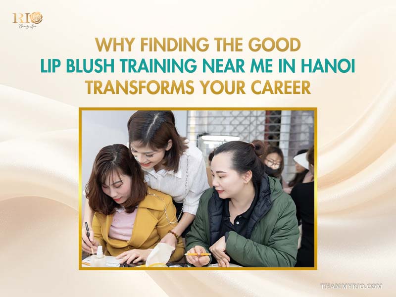 Instructor guiding students through hands-on lip sketching practice during a training session