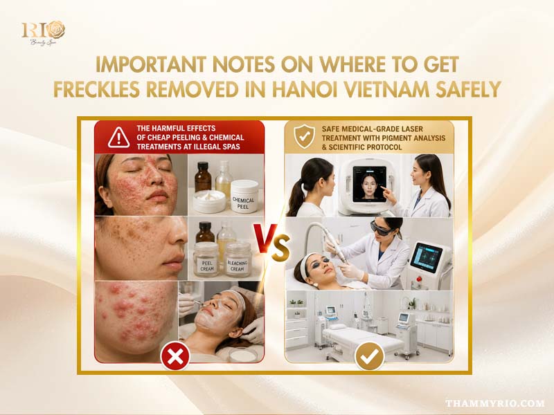 Safe vs unsafe procedures at the best freckle removal clinic in Hanoi