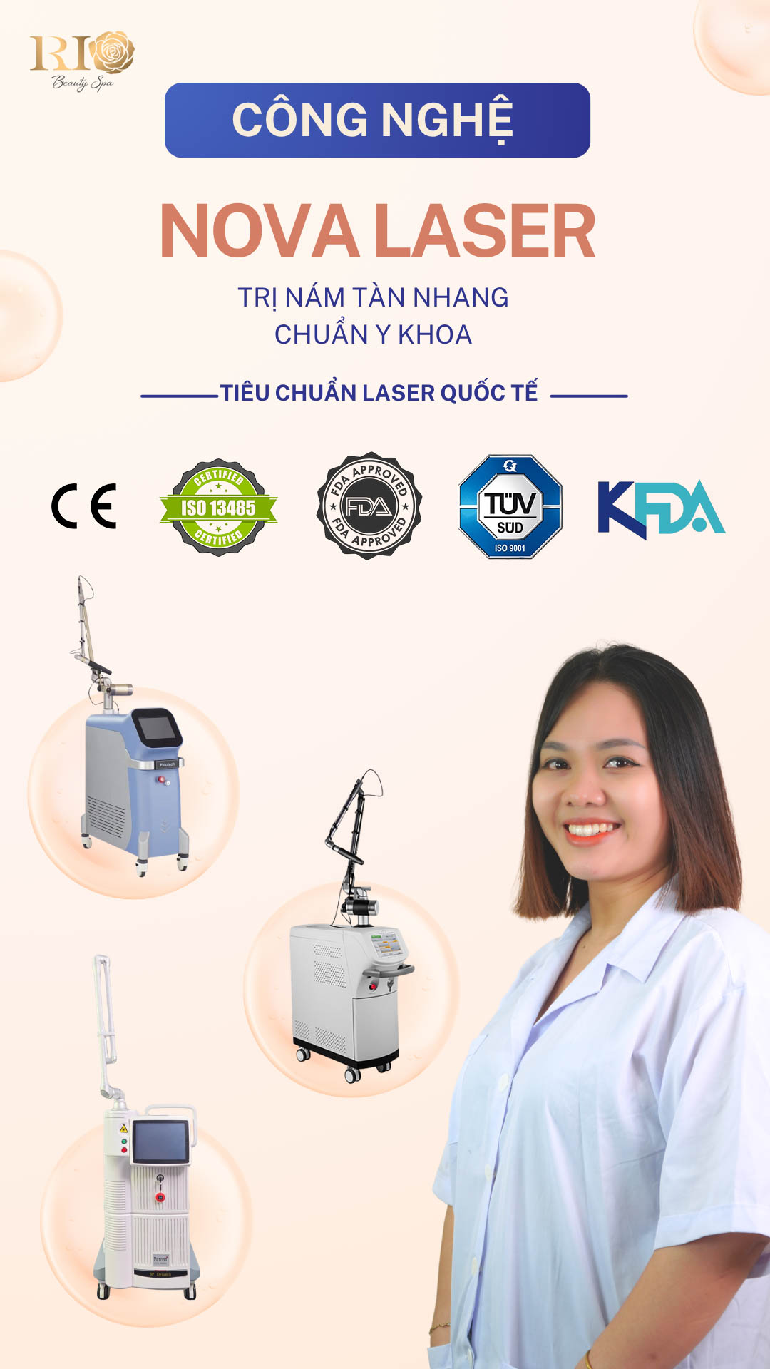 ảnh bìa Tổ hợp công nghệ Nova Laser trị nám với 3 dòng máy công nghệ cao tại Thẩm Mỹ Rio Beauty Clinic
