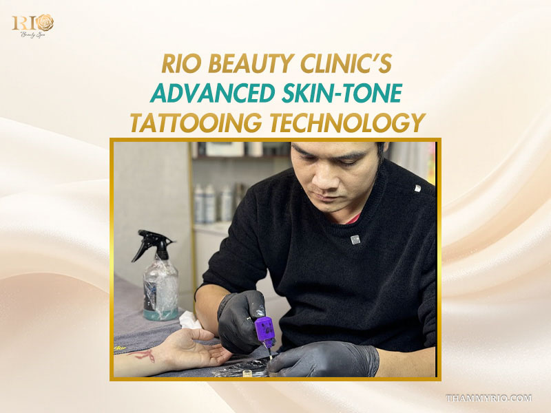 Practitioner applying medical skin-tone tattooing technology as part of a specialized depigmentation treatment