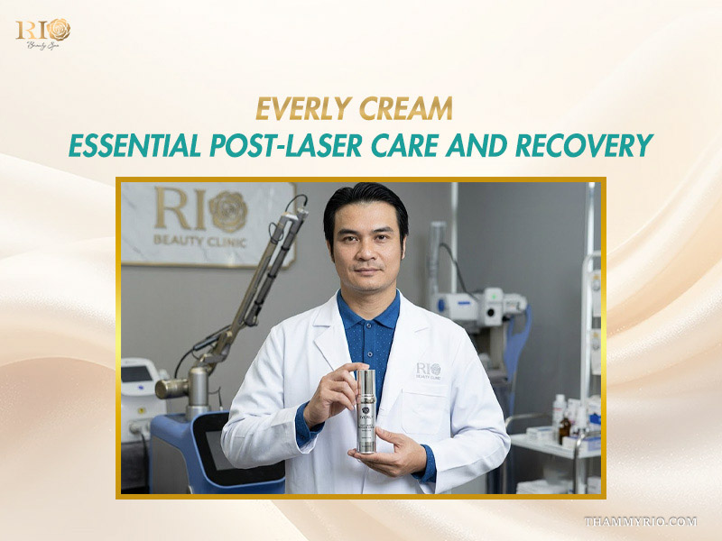 Master Tran Manh Thang presenting Everly Post-Laser Recovery Cream essential for aftercare in facial spider veins treatment