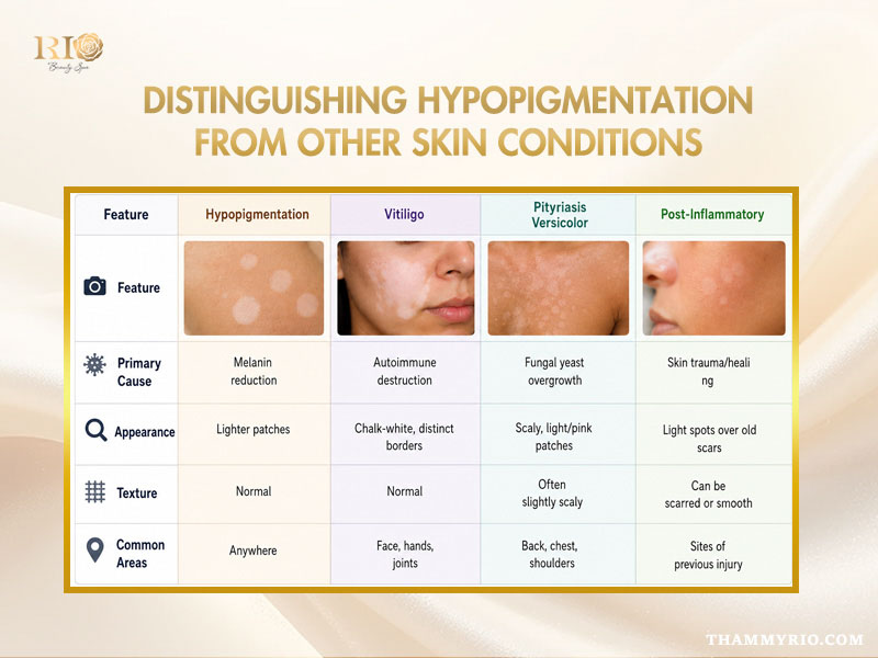 Hypopigmentation treatment before and after on male face