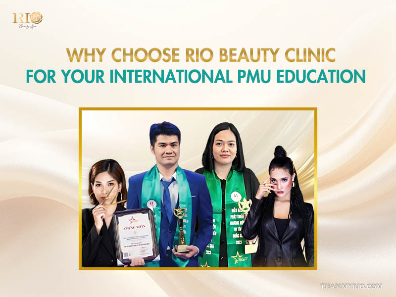 Graduates holding international certificates and trophies after completing ombre brow training.