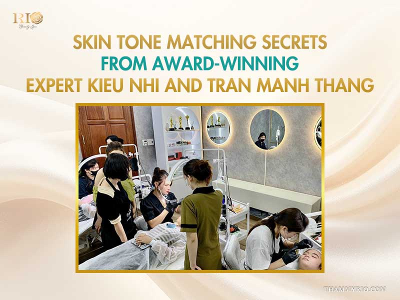 Trainees and instructors practicing skin camouflage procedures in a fully equipped clinical setting