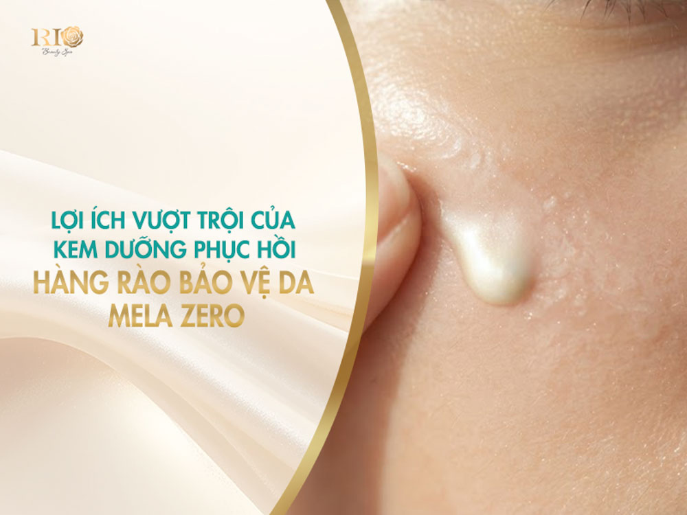 Cận cảnh làn da đang được thoa kem phục hồi da sau laser mela zero tại Thẩm mỹ Rio