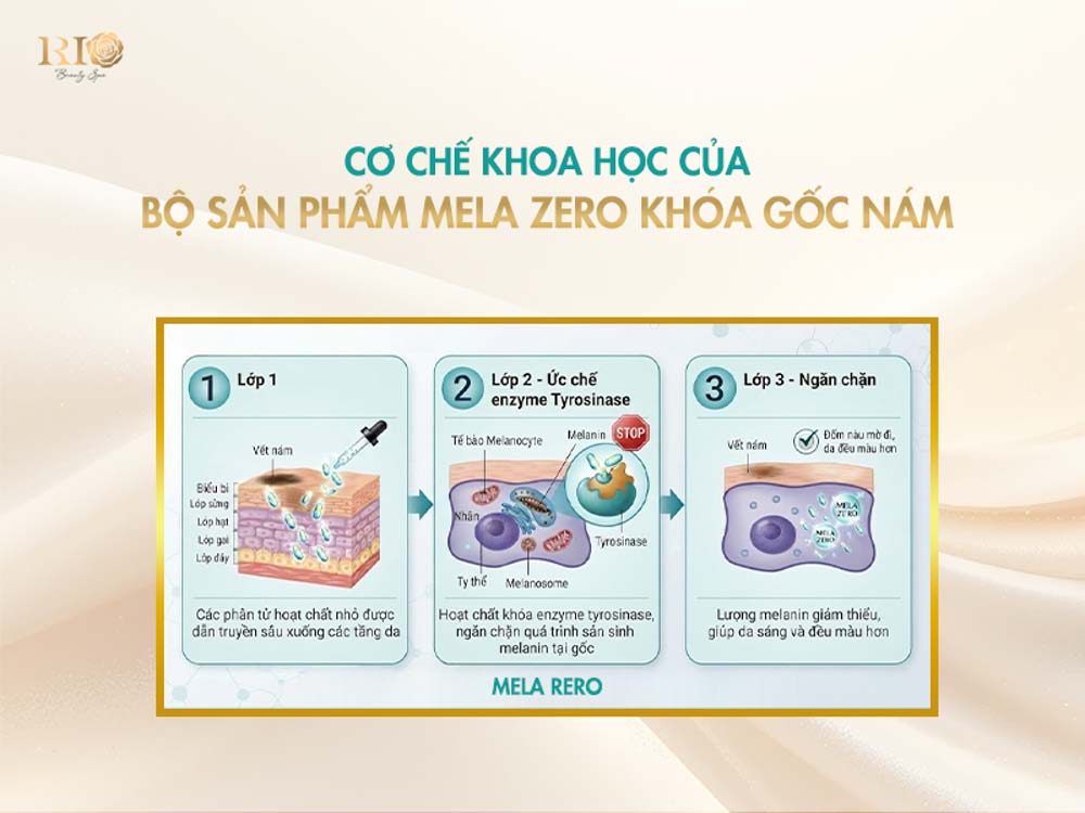 Sản phẩm trị nám tàn nhang Mela Zero phục hồi da chuyên sâu tại Rio