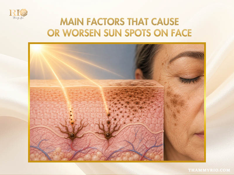 Main factors that cause or worsen sun spot on face