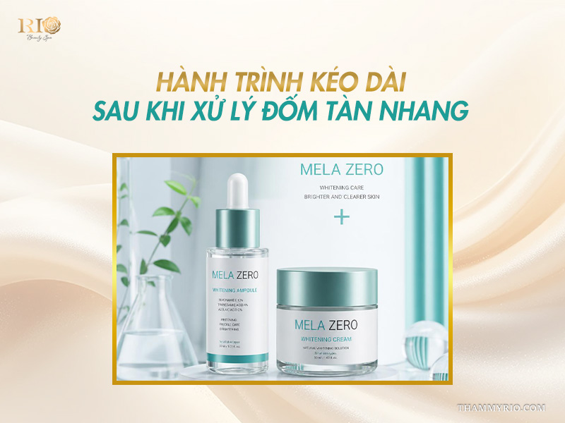 Bộ đôi serum và kem dưỡng Mela Zero hỗ trợ phục hồi và làm mờ đốm tàn nhang ở mặt sau trị liệu
