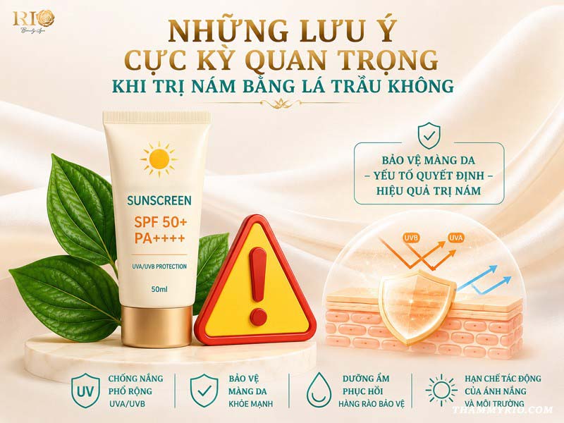 Những lưu ý cực kỳ quan trọng khi trị nám bằng lá trầu không.