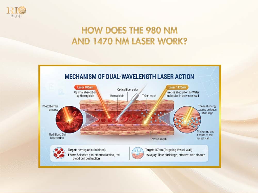 Mechanism diagram of Technology Rio Vascular Laser System dual wavelengths