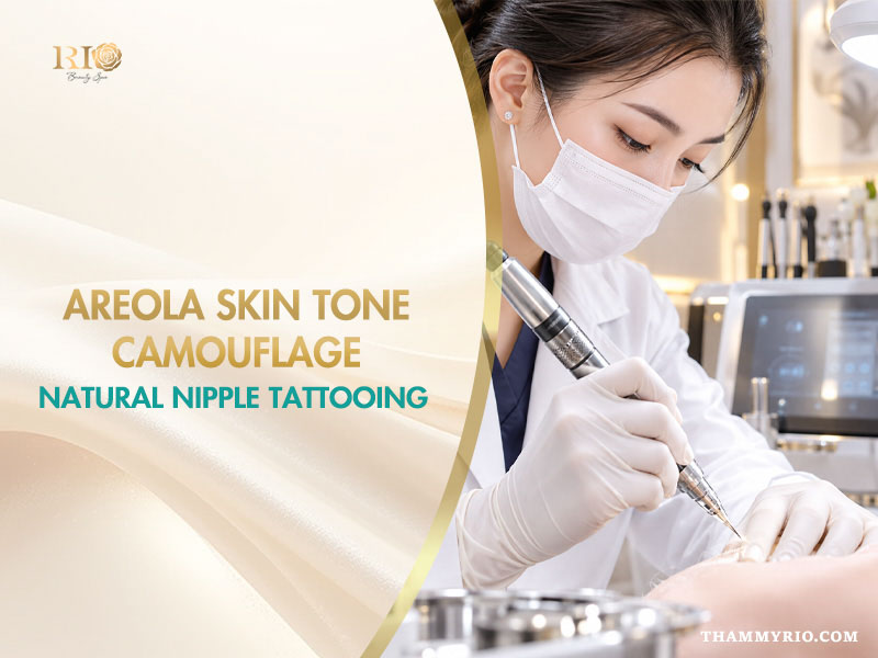 Areola skin tone camouflage natural nipple tattooing at Rio Beauty Clinic.