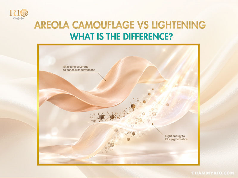Areola camouflage vs lightening what is the difference.