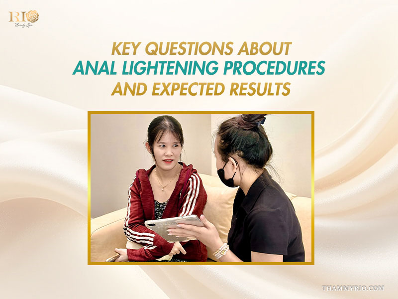 Specialist consulting a client on expectations, protocols, and care routines for bleaching the anus