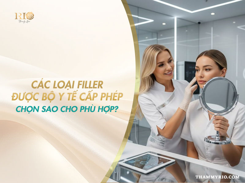 Bác sĩ đang tư vấn cách chọn các loại filler được bộ y tế cấp phép phù hợp cho khách hàng.