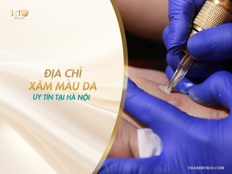 Cận cảnh quá trình che khuyết điểm tại địa chỉ xăm màu da uy tín tại Hà Nội.