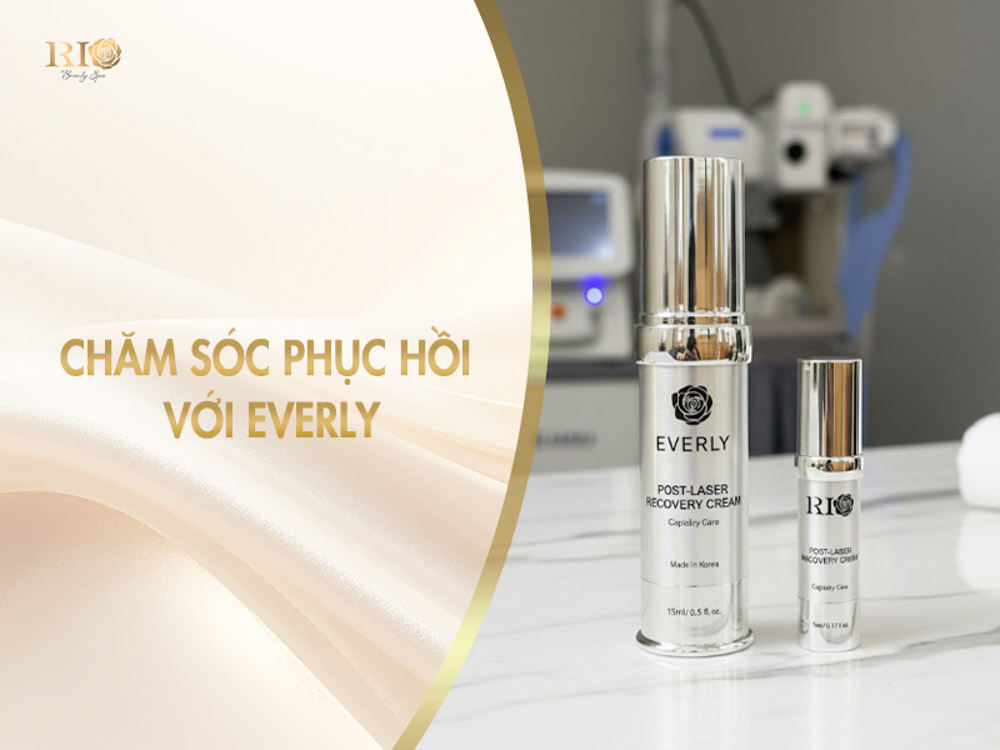 Bộ sản phẩm kem phục hồi Everly Capillary Care làm dịu vùng da sau điều trị giãn mao mạch khi mang thai