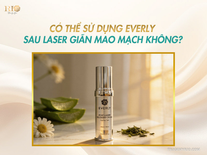 Chai kem Everly Post-Laser Recovery Cream chuyên biệt làm dịu da giãn mao mạch sau laser
