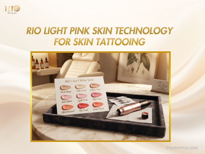 Bio-compatible pigment shade chart and fine micropigmentation handpiece used alongside laser anal whitening