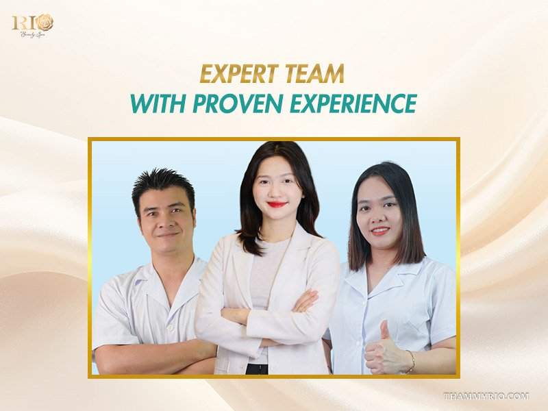Experienced team of aesthetic laser specialists and dermatologists performing laser nipple lightening