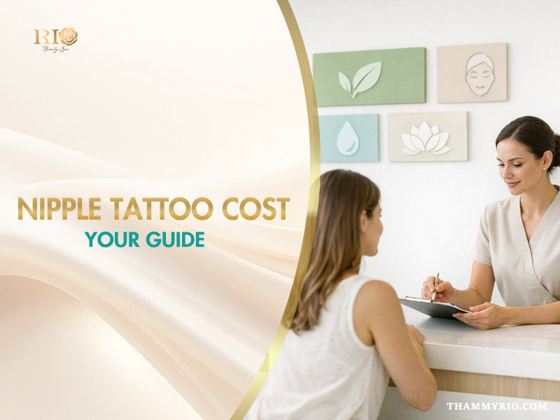 Client discussing nipple tattoo cost during a professional consultation at Rio Beauty Clinic