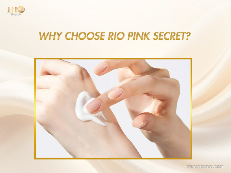 Close-up of smooth, gentle white cream texture demonstrating why patients choose Rio Pink Secret for delicate skin