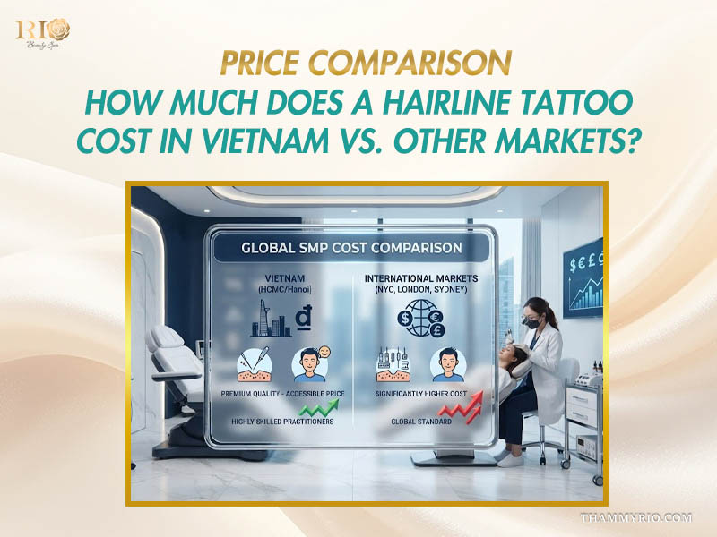 Global comparison of scalp micropigmentation pricing in Vietnam versus other markets.