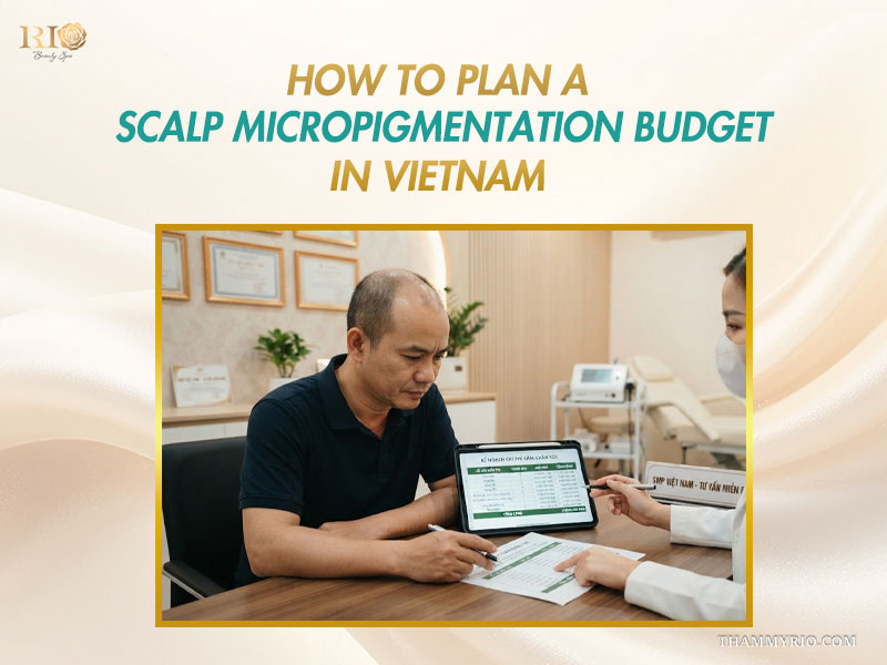 A client planning his scalp micropigmentation pricing budget in Vietnam.