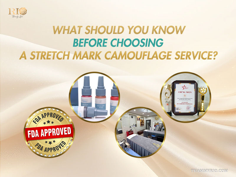 FDA approved pigments and facility quality for stretch mark camouflage tattoo service