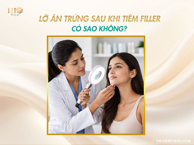Bác sĩ soi da kiểm tra tình trạng lỡ ăn trứng khi quan tâm tiêm filler ăn trứng được không.