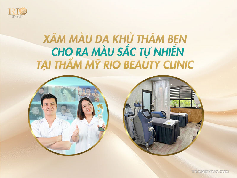Đội ngũ chuyên gia và không gian phòng máy thực hiện xăm màu da khử thâm bẹn tại Thẩm mỹ Rio
