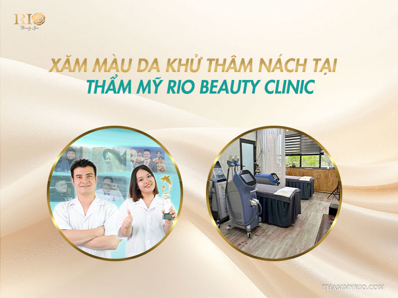 Chuyên gia thẩm mỹ và không gian công nghệ cao thực hiện xăm màu da khử thâm nách tại Thẩm mỹ Rio