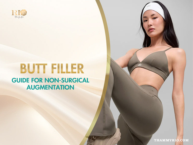 Model showcasing results of non-surgical butt filler.