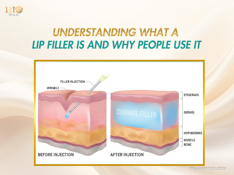 Lip filler skin layer diagram