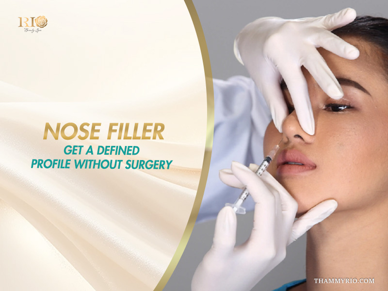 Doctor performing a nose filler procedure to shape a patient's nose.